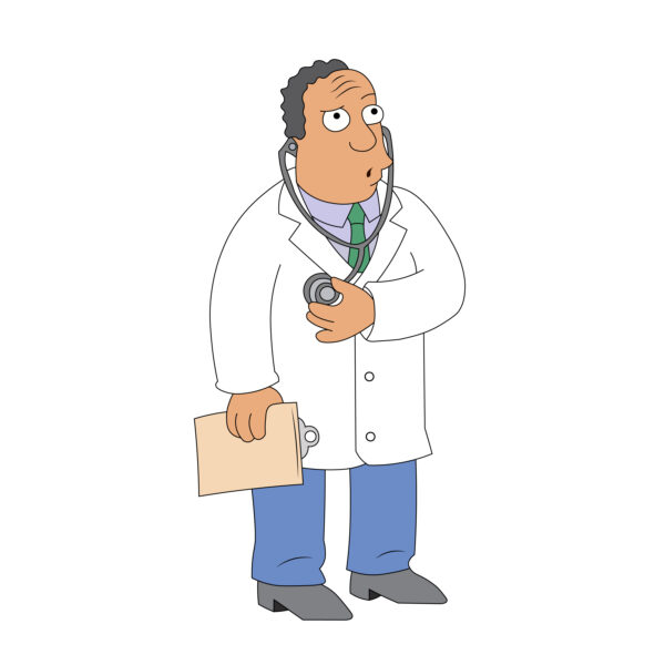 Download free hand-drawn vector illustrations of Dr.Hibbert's character in the cartoon the Simpson