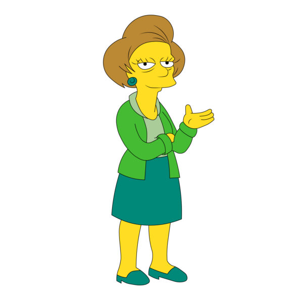 Download free hand-drawn vector illustrations of edna krabapple's character in the cartoon the Simpson