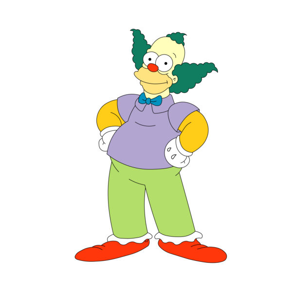 Download free hand-drawn vector illustrations of krusty the clown's character in the cartoon the Simpson