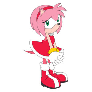 Download free hand-drawn vector illustrations of Amy Rose's character in the Sonic cartoon