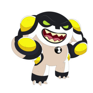 Download free hand-drawn vector illustrations of Cannonbolt's character in the cartoon Ben 10