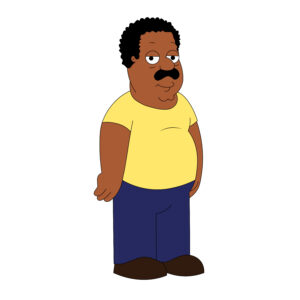 Download free hand-drawn vector illustrations of Cleveland Brown's character in the Family Guy cartoon