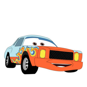 Download free hand-drawn vector illustrations of Darrell Cartrip's character in the Cars cartoon