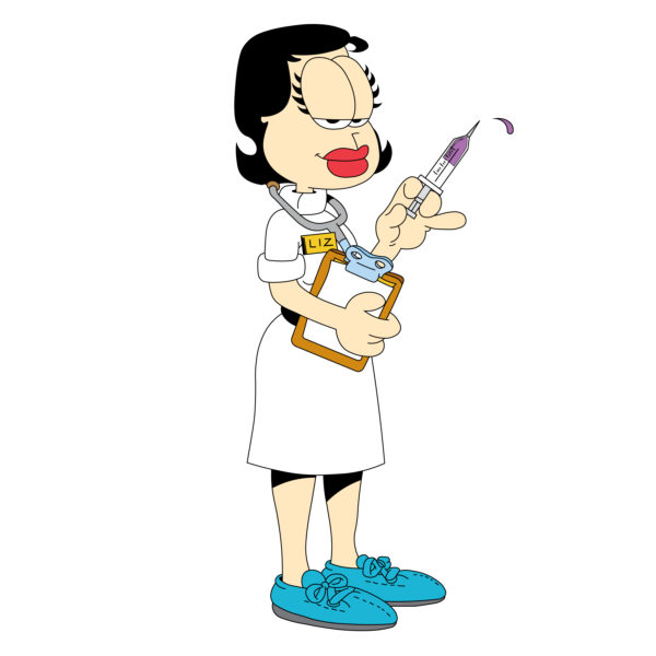 Download free hand-drawn vector illustrations of Dr.Liz Wilson's character in the Garfield cartoon