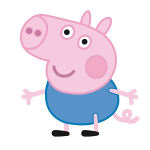 Download free hand-drawn vector illustrations of George Pig's character in Peppa Pig cartoon