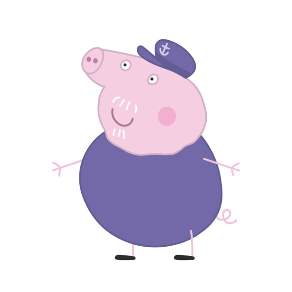 Download free hand-drawn vector illustrations of Grandpa Pig's character in Peppa Pig cartoon