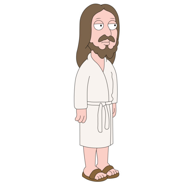 Download free hand-drawn vector illustrations of Jesus Christ's character in the Family Guy cartoon