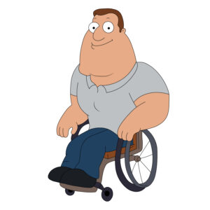 Download free hand-drawn vector illustrations of Joe Swanson's character in the Family Guy cartoon