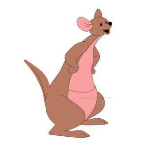 Download free hand-drawn vector illustrations of Kanga's character in Winnie the pooh cartoon