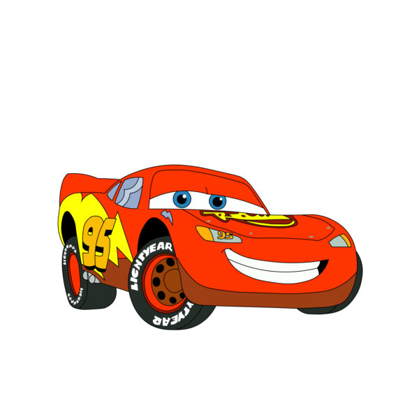 Download free hand-drawn vector illustrations of Lightning McQueen's character in the Cars cartoon