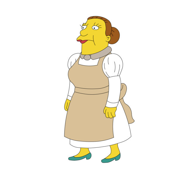 Download free hand-drawn vector illustrations of Lunchlady Doris's character in the cartoon the Simpson