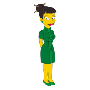 Download free hand-drawn vector illustrations of Madam Wu's character in the cartoon the Simpson