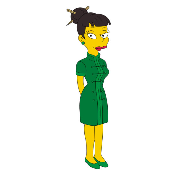 Download free hand-drawn vector illustrations of Madam Wu's character in the cartoon the Simpson