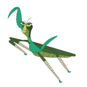 Download free hand-drawn vector illustrations of Mantis's character in the kung fu panda cartoon