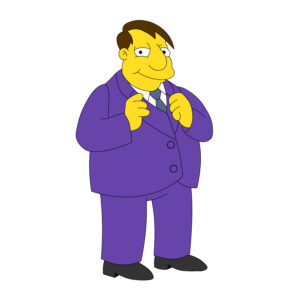 Download free hand-drawn vector illustrations of Mayor Quimby's character in the cartoon the Simpson