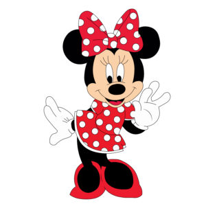 Download free hand-drawn vector illustrations of Minnie Mouse's character in the cartoon Mickey Mouse