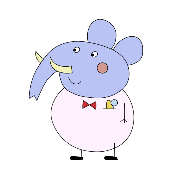 Download free hand-drawn vector illustrations of Mr.Elephant's character in Peppa Pig cartoon