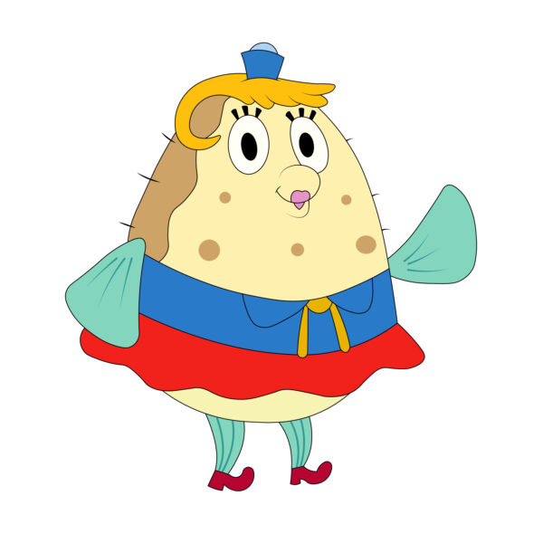 Download free hand-drawn vector illustrations of Mrs. Puff's character in the SpongeBob SquarePants cartoon