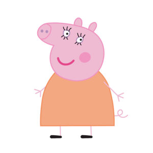 Download free hand-drawn vector illustrations of Mummy Pig's character in Peppa Pig cartoon