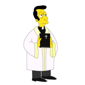 Download free hand-drawn vector illustrations of Reverend Lovejoy's character in the cartoon the Simpson