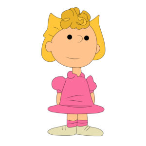 Download free hand-drawn vector illustrations of Sally Brown's character in the Peanuts cartoon