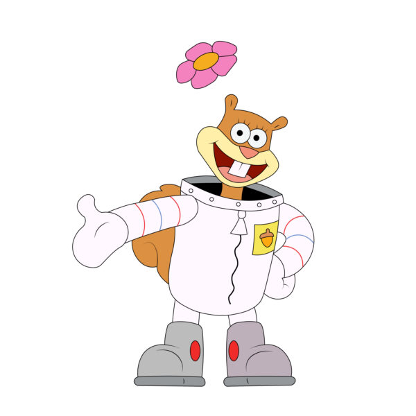 Download free hand-drawn vector illustrations of Sandy Cheeks's character in the SpongeBob SquarePants cartoon