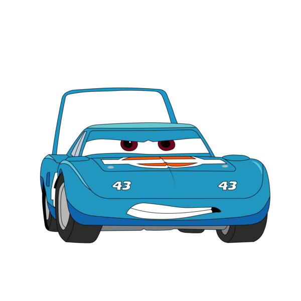 Download free hand-drawn vector illustrations of Strip Weathers's character in the Cars cartoon