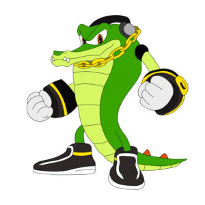 Download free hand-drawn vector illustrations of Vector the Crocodile's character in the Sonic cartoon