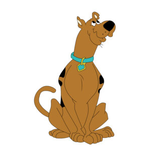 Download free hand-drawn vector illustrations of Scooby's character in the cartoon Scooby Doo