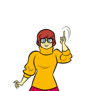 Download free hand-drawn vector illustrations of Velma's character in the cartoon Scooby Doo