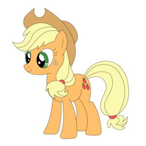 Download free hand-drawn vector illustrations of Applejack's character in the My Little Pony cartoon