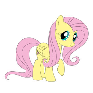 Download free hand-drawn vector illustrations of Fluttershy's character in the My Little Pony cartoon