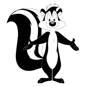 Download free hand-drawn vector illustrations of Pepé Le Pew's character in looney tunes cartoon