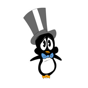 Download free hand-drawn vector illustrations of Playboy Penguin's character in looney tunes cartoon