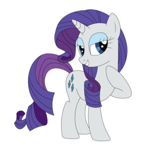 Download free hand-drawn vector illustrations of Rarity's character in the My Little Pony cartoon