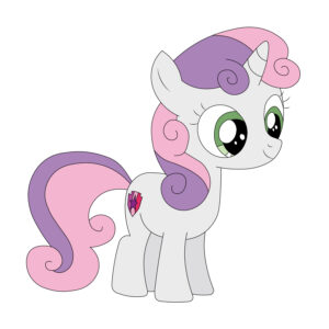 Download free hand-drawn vector illustrations of Sweetie Belle's character in the My Little Pony cartoon