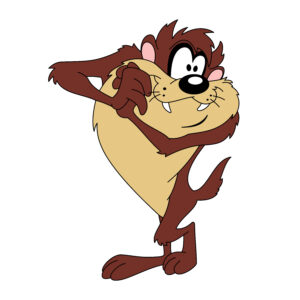 Download free hand-drawn vector illustrations of Tasmanian Devil's character in looney tunes cartoon