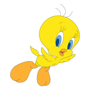 Download free hand-drawn vector illustrations of Tweety's character in looney tunes cartoon
