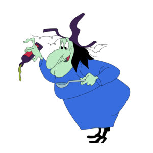 Download free hand-drawn vector illustrations of Witch Hazel's character in looney tunes cartoon
